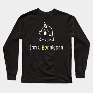 Ghost Unicorn Funny Halloween Cute Boonicorn Undead Children Joke Long Sleeve T-Shirt